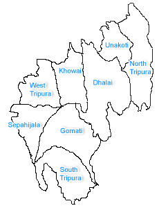 Tripura District Map